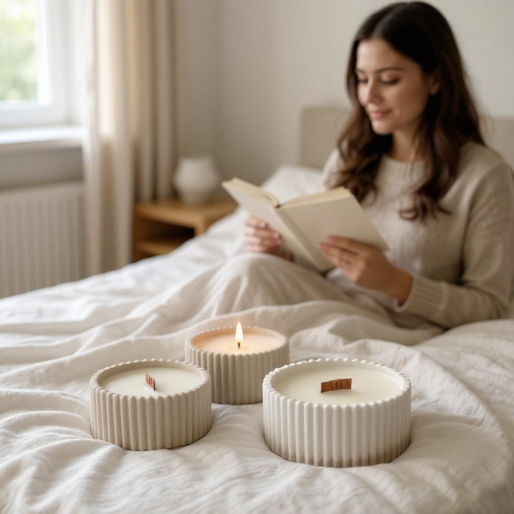 Vela cilindro rayas Pequeña