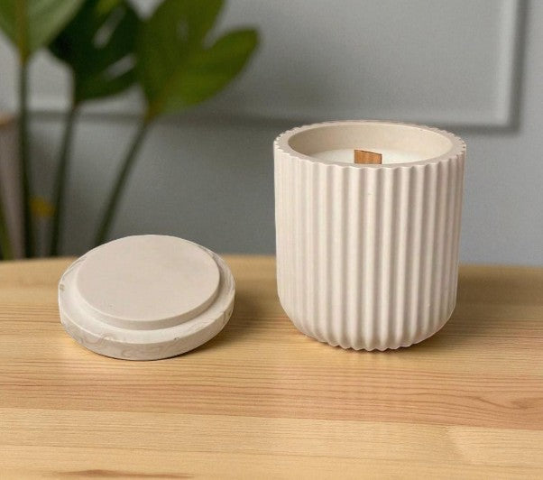 Vela cilindro rayas alta